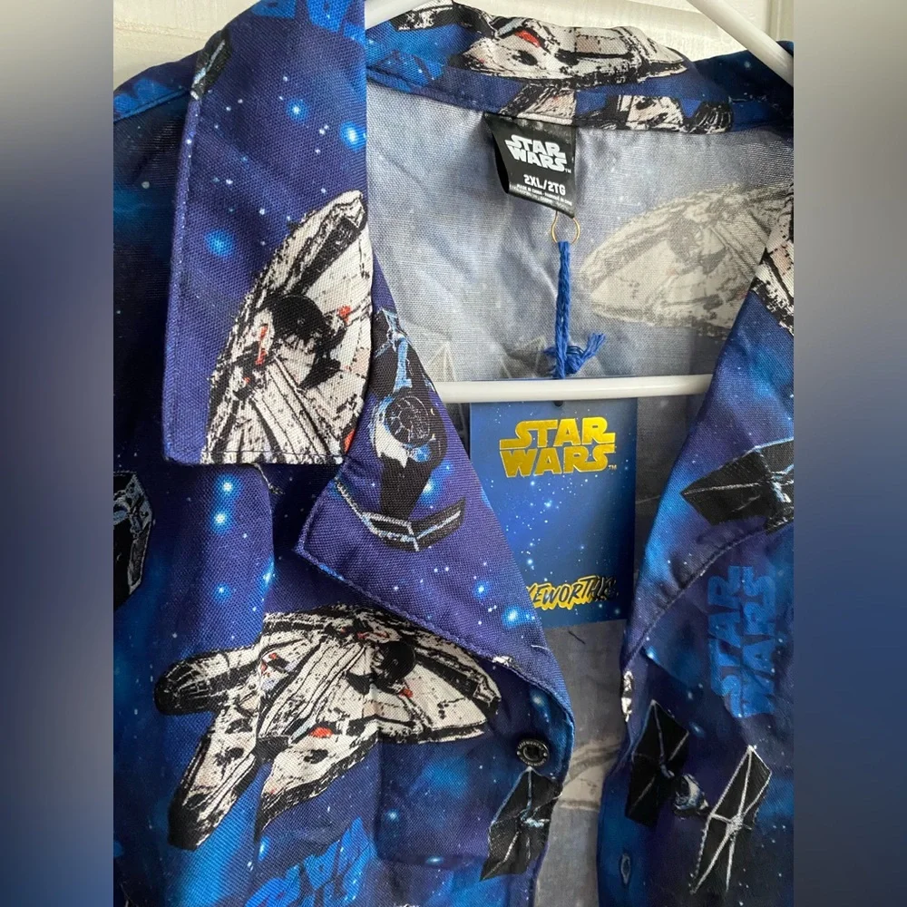 Cakeworthy Star Wars Button Up Cabana Style Retro Shirt Top size 2x Unisex - Picture 5 of 9